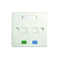 Dintek 1303-12010CH 2-Port Wall Plate with Shutter