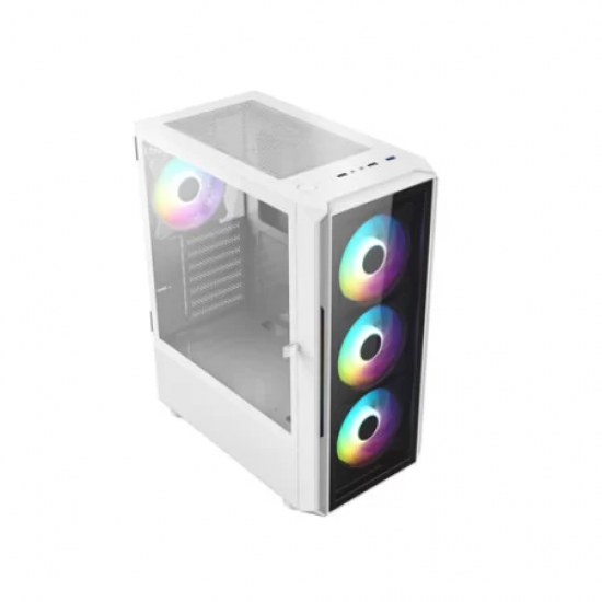 Aptech R21-Glass RGB Desktop Gaming Casing-White