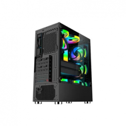 Aptech AP-8308B RGB Desktop Gaming Casing- Black