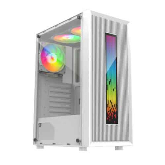 Aptech RGB White Gaming Casing 305-A01