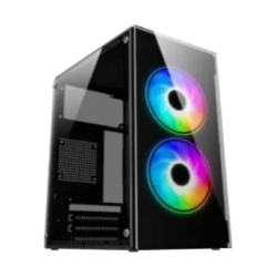 PC Power PP-OS2405 BK Crystal Mini mATX Gaming Casing with Power Supply