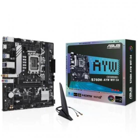 ASUS B760M-AYW WIFI D4 mATX  Desktop Motherboard