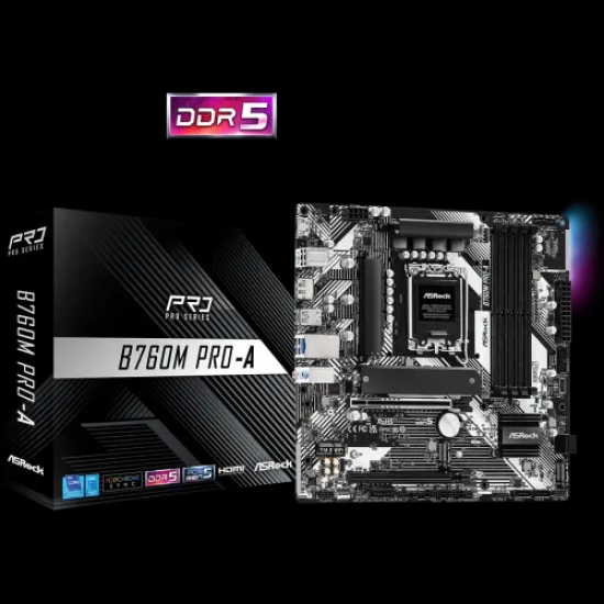 ASRock B760M Pro-A DDR5 Micro ATX Desktop Motherboard