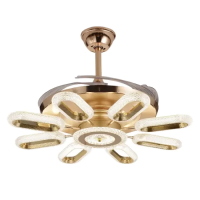 Qulik Q-K6303 48" Decorative Chandelier Ceiling Fan With Light and Remote