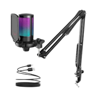 FIFINE AmpliGame A6T RGB USB Condenser Microphone With Boom Arm