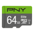 PNY Elite 64GB Class-10 UHS-I Micro SD Memory Card With SD Adapter