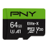PNY Elite-X 64GB Class 10 U3 V30 microSDXC Memory Card
