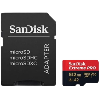 Sandisk Extreme PRO 512GB 200mbps MicroSDXC UHS-1 Memory Card With Adapter (SDSQXCD-512G-GN6MA)
