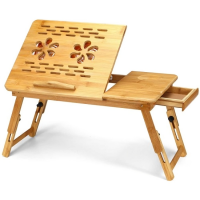 Bamboo Wooden Dual Fan Laptop Cooler Table Desk