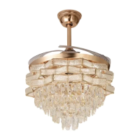 Qulik Q-K6323 48" Decorative Chandelier Ceiling Fan With Light and Remote