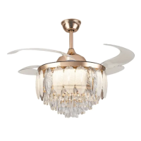 Qulik Q-T8255 48" Decorative Chandelier Ceiling Fan With Light and Remote