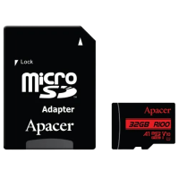 Apacer R100 MicroSDHC/SDXC UHS-1 U1 V10 A1 32GB Memory Card with Adapter