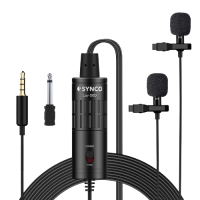 SYNCO Lav-S6D Dual Omnidirectional Condenser Wired Lavalier Microphone